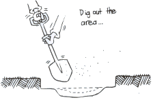 Dig out the area